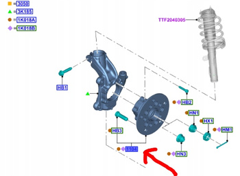 PIASTA ŁOŻYSKO KOŁA PRZÓD TRANSIT 2014- CUSTOM 12- 2168129  _ BK21-2C300-AC