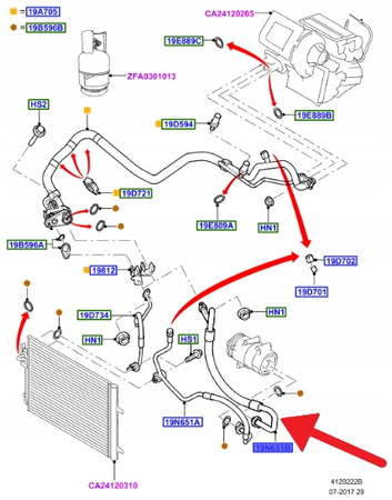 PRZEWÓD KLIMATYZACJI 1.6 EB FORD MONDEO SMAX 2006- 1719694 _ AG91-19N602-BC