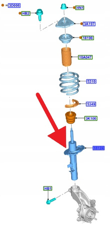 AMORTYZATOR PRZEDNI FORD CONNECT Mk2 2013- OE 2329351 _ DV61-18K001-AE