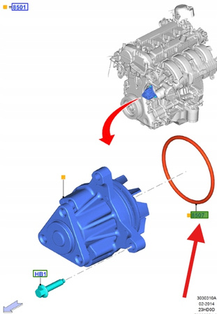 USZCZELKA POMPY WODNEJ FORD FOCUS MUSTANG KUGA 1434351 _ 1S7G-8507-AF