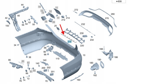 WIĄZKA PRZEWODÓW ZDERZAKA TYŁ MERCEDES C W205 OE A205540220064