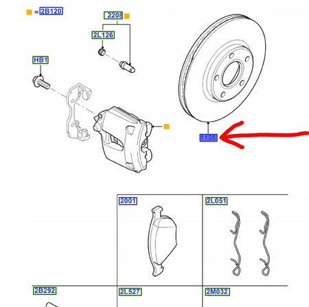 2x TARCZA HAMULCOWA FORD TRANSIT CONNECT 2002-2013 _1361298_2T14-1125-CC