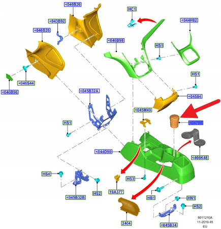 POPIELNICZKA FORD C-MAX FOCUS 2016- OE 1851296 _ 8V41-5404788-AB3JA6