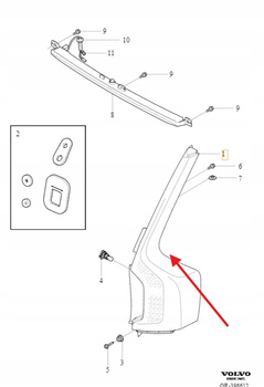 LAMPA TYLNA PRAWA VOLVO XC90 2016- OE 31655916