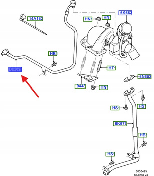 PRZEWÓD OLEJU TURBOSPRĘŻARKI FORD TRANSIT 2006-2014 1744420 _ 6C1Q-6K679-BH