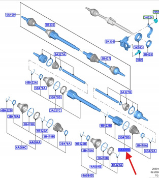 PRZEGUB NAPĘDOWY WEWNĘTRZNY FORD TRANSIT MK6 MK7 1787348 _ BK21-3C356-AB