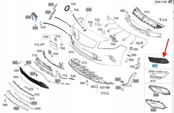 LEWA KRATKA ZAŚLEPKA ZDERZAKA PRZÓD MERCEDES A klasa W176 OE A1768852700