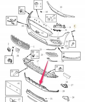 Volvo OE 31455656 kratka zderzaka przedniego