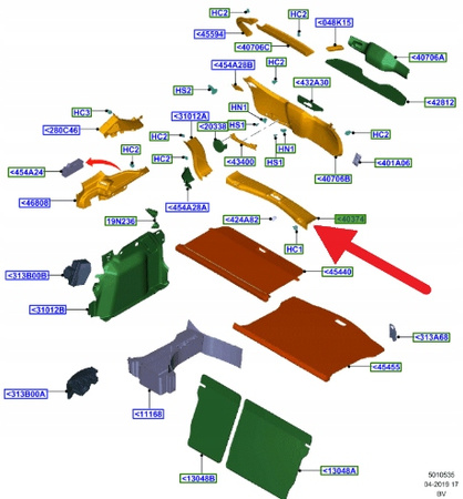 PŁYTA WYKOŃCZENIE PRZEDZIAŁU ŁADUNKOWEGO KUGA 1701361 _ 8V41-S40352-AE32N5