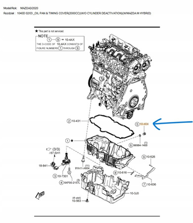 Korek spustowy oleju miska olejowa - Mazda 3 BP_LFE510404