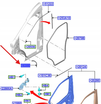 USZCZELKA DRZWI PRZÓD LEWA FORD TRANSIT 2014- 19- 2011014 _ BK31-V16309-AB