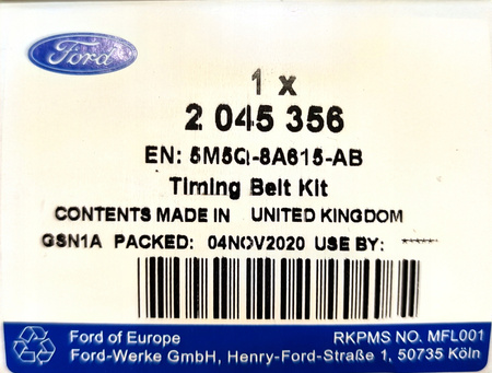 ZESTAW ROZRZĄDU 1.4 1.6 FORD FOCUS 2003- 11- C-MAX 2045356 _ 5M5Q-8A615-AB