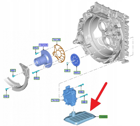 FILTR AUTOMAT SKRZYNI BIEGÓW POWERSHIFT FORD OE 2245798 _ 7M5R-7G186-AE
