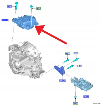 PODUSZKA SKRZYNI BIEGÓW 1.5L ECOBOOST KUGA 2020- 2433169 _ LX61-7M121-AB