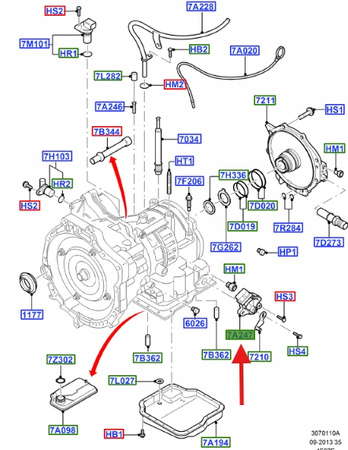 CZUJNIK POŁOŻENIA DŹWIGNI FORD RÓŻNE MODELE 4826701 _ 7S4P-7F293-AA