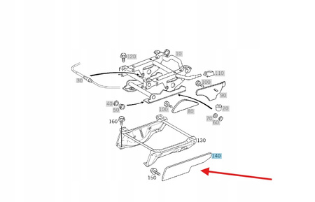 LEWA OSŁONA SIEDZENIA PRZÓD MERCEDES G W463 OE A46391117379051