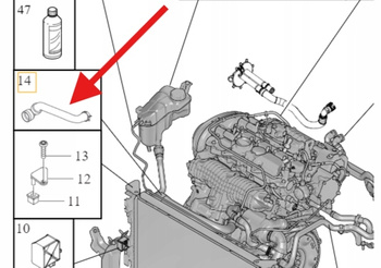 PRAWY WĄŻ CHŁODNICY WODY 2.0B VOLVO XC70 XC60 S60 V60 2014- OE 32249287