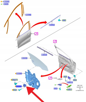 SILNIK PODNOSZENIA SZYBY PRAWY PRZÓD KUGA 2024- 2820091 _ LV4B-14A365-CB
