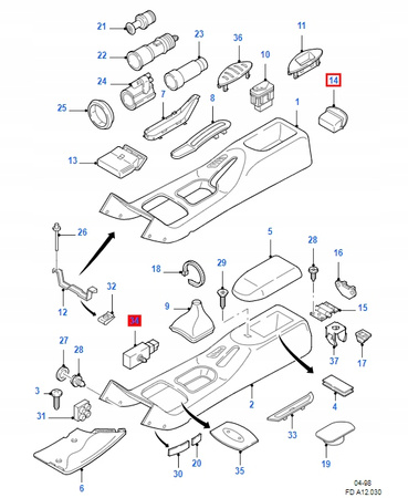 POPIELNICZKA FORD MONDEO MK1