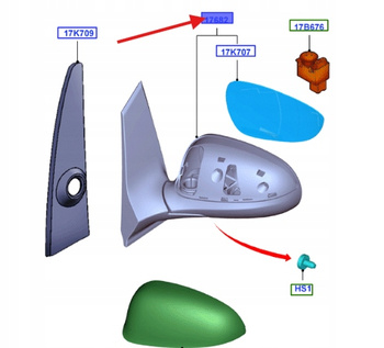 LUSTERKO LEWE NIEOGRZEWANE FORD KA 2008-2016 1751721 _ BS51-17683-AB5YYW