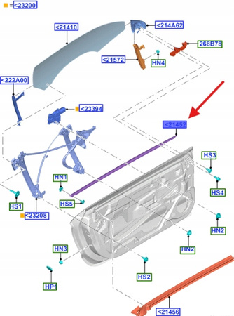 LISTWA PRZYSZYBOWA LEWA DRZWI FORD MUSTANG 2015- 2521389 _ FR3B-6321453-AJ
