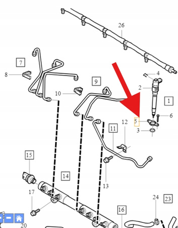 ZESTAW MOCOWANIA WTRYSKIWACZ 2.4 D5 VOLVO S40 S60 XC60 V70 OE 31272194