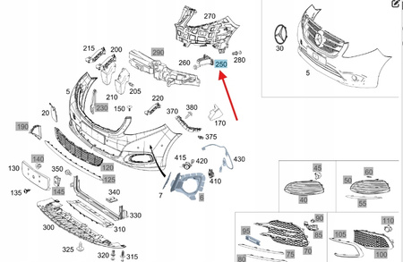 UCHWYT ŚLIZG WSPORNIK ZDERZAKA PRZÓD MERCEDES VITO W447 W448 OE A4478850214