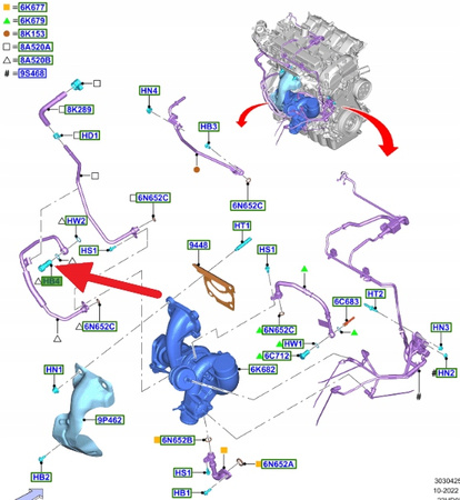 ŚRUBA BANJO 2.0 2.3 EB FORD FOCUS KUGA 2016- OE 1945847 _ W718721-S900