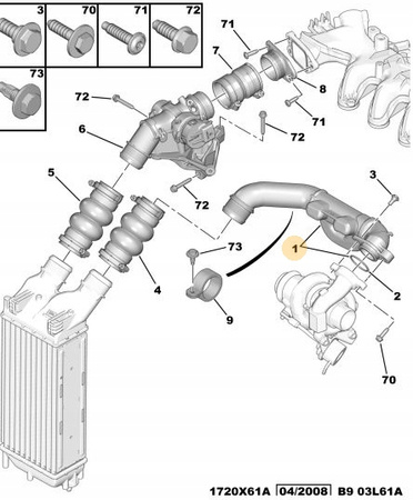 Tłumik hałasu turbosprężarka Citroen OE 038355
