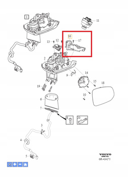 KIERUNKOWSKAZ LUSTERKA LEWY VOLVO V90 2017- OE 31402890