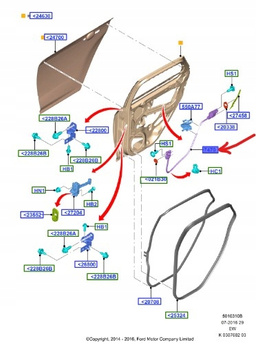 LINKA OTWIERANIA DRZWI PRAWY TYŁ FORD FOCUS Mk3_2194636_BM51-A247B50-AM