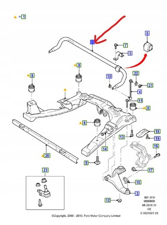 STABILIZATOR PRZÓD FORD MONDEO Mk3 2003-2007_1307893_5S71-5494-AA