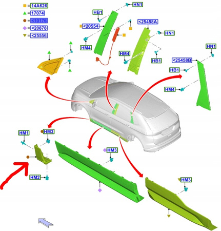 NAKŁADKA BŁOTNIKA LEWY PRZÓD FORD EDGE Mk2 2015-