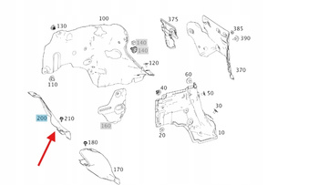 PRAWA OSŁONA TERMICZNA MERCEDES OE A2056822471