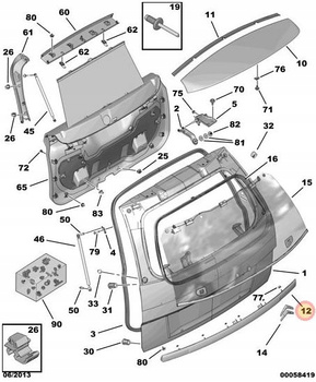 LISTWA CHROM KLAPY TYLNEJ CITROEN C4 PICASSO OE 8742N0