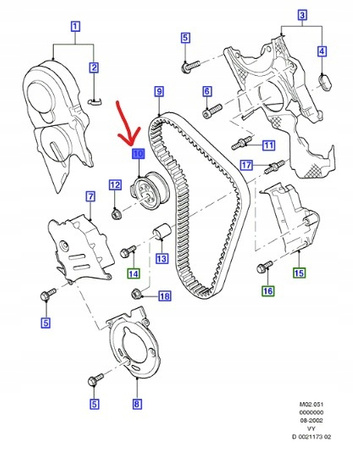 NAPINACZ PASKA ROZRZĄDU FORD GALAXY Mk2 1.9 DIESEL_1221490_2M21-6K254-AA