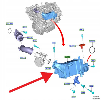 CHŁODNICA INTERCOOLER 1.5 TDCI ECOSPORT FOCUS 2018- 2502393 _ JN1Q-6C896-AE