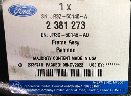 SANKI RAMA SILNIKA FORD MUSTANG Mk6 2015-2023 3.7L 5.0L _ 2381273 _ JR3C-5C145-AD