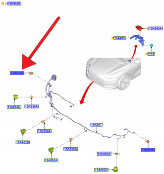 CZUJNIK PARKOWANIA PDC SKRAJNY FORD FOCUS KUGA 24- 2719953 _ NX7T-15C868-AA
