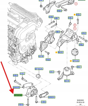 PODUSZKA SILNIKA DOLNA MONDEO SMAX GALAXY 2.5L 1714320 _ 8G9N-6L063-GA