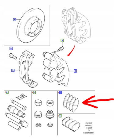 KLOCKI HAMULOCWE PRZÓD FORD TRANSIT Mk5 2000-2006 FWD _4114749_1C15-2K021-AD