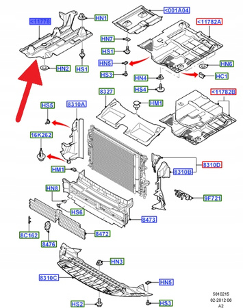 OSŁONA PODWOZIA LEWY PRZÓD MONDEO Mk4 2007- OE 1719896 _ 6M21-11779-AK