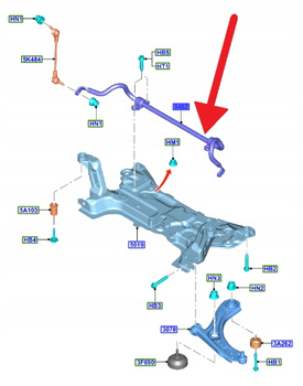 DRĄŻEK STABILIZATORA PRZÓD FORD FOCUS Mk4 2018- 2258569 _ JX61-5482-BEC