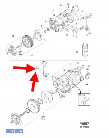 ZAWÓR REGULACYJNY SPRĘŻARKI B4 B5 D4 D5 VOLVO XC90 2016- XC60 OEM 31250767