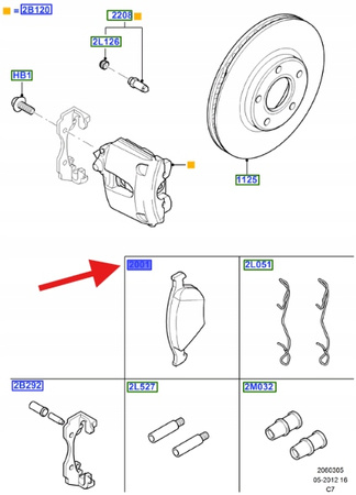 KLOCKI HAMULCOWE PRZÓD CONNECT 2002- 2013 OE 2177227 _ ME2T1J-2K021-AB