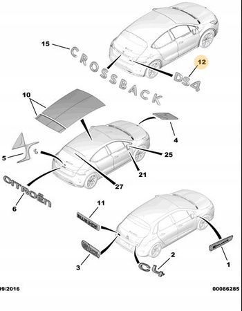 Emblemat DS4 OE CITROEN 98142905vd