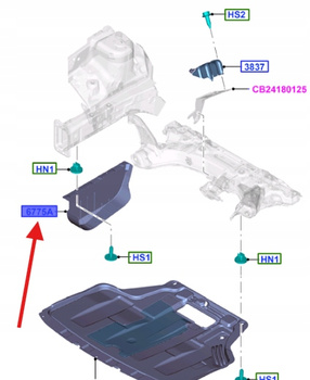 OSŁONA SILNIKA PASKA KLINOWEGO FORD FIESTA 1.0 EB 1514866 _ 8A61-6775-AA