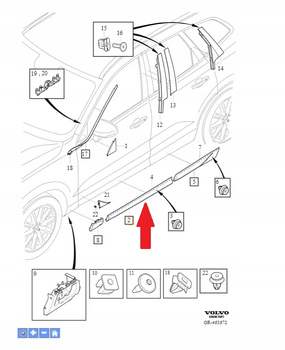Listwa drzwi Volvo XC60 (18-) OE 39845880