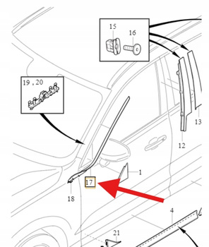 LEWA LISTWA PIONOWA SZYBY PRZÓD VOLVO XC60 2018- OE 32216112