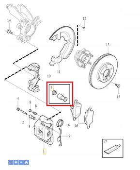 Zestaw tulejek do zacisku przód Volvo OE 30683788